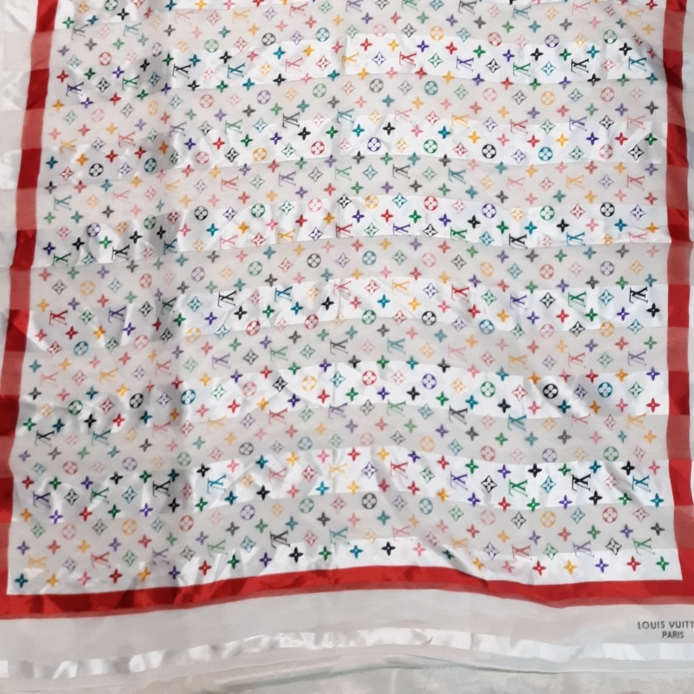 Vintage Louis Vuitton Monogram 100% Silk Scarf